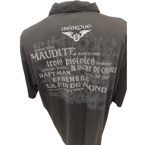 Unibroue Maudite Polo Shirt XXL Black Brewery Beer Promo Canada Made - Picture 5 of 6